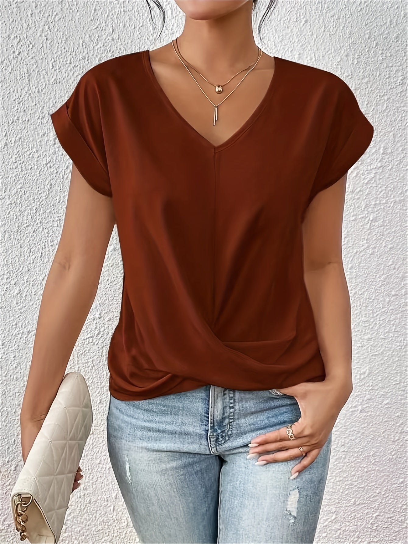 Florence | T-shirt décontracté avec encolure en cœur