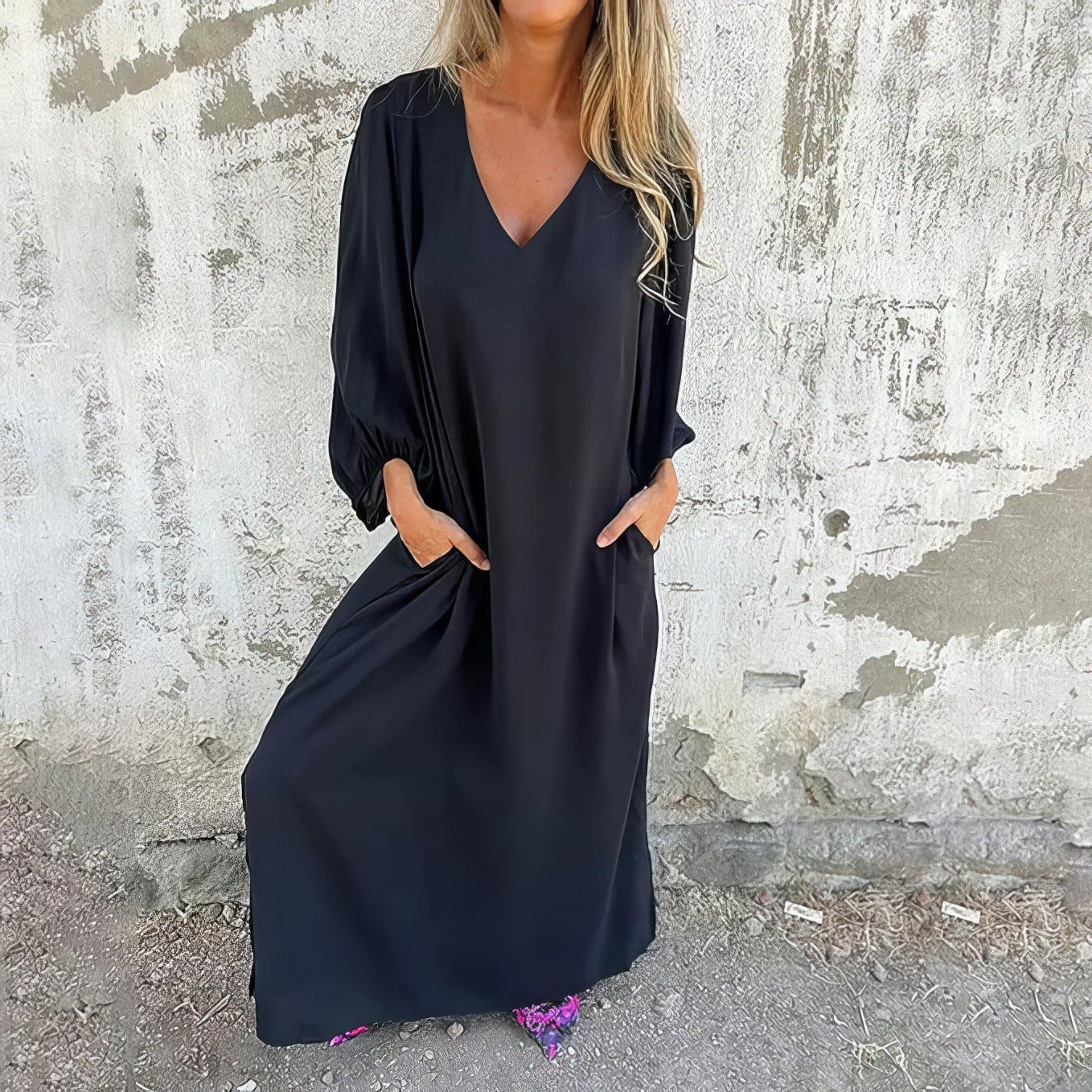 Clara | Robe longue bohème avec poches