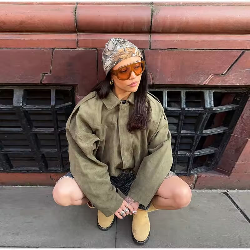 Anneliese | Suede Bomber Jacket