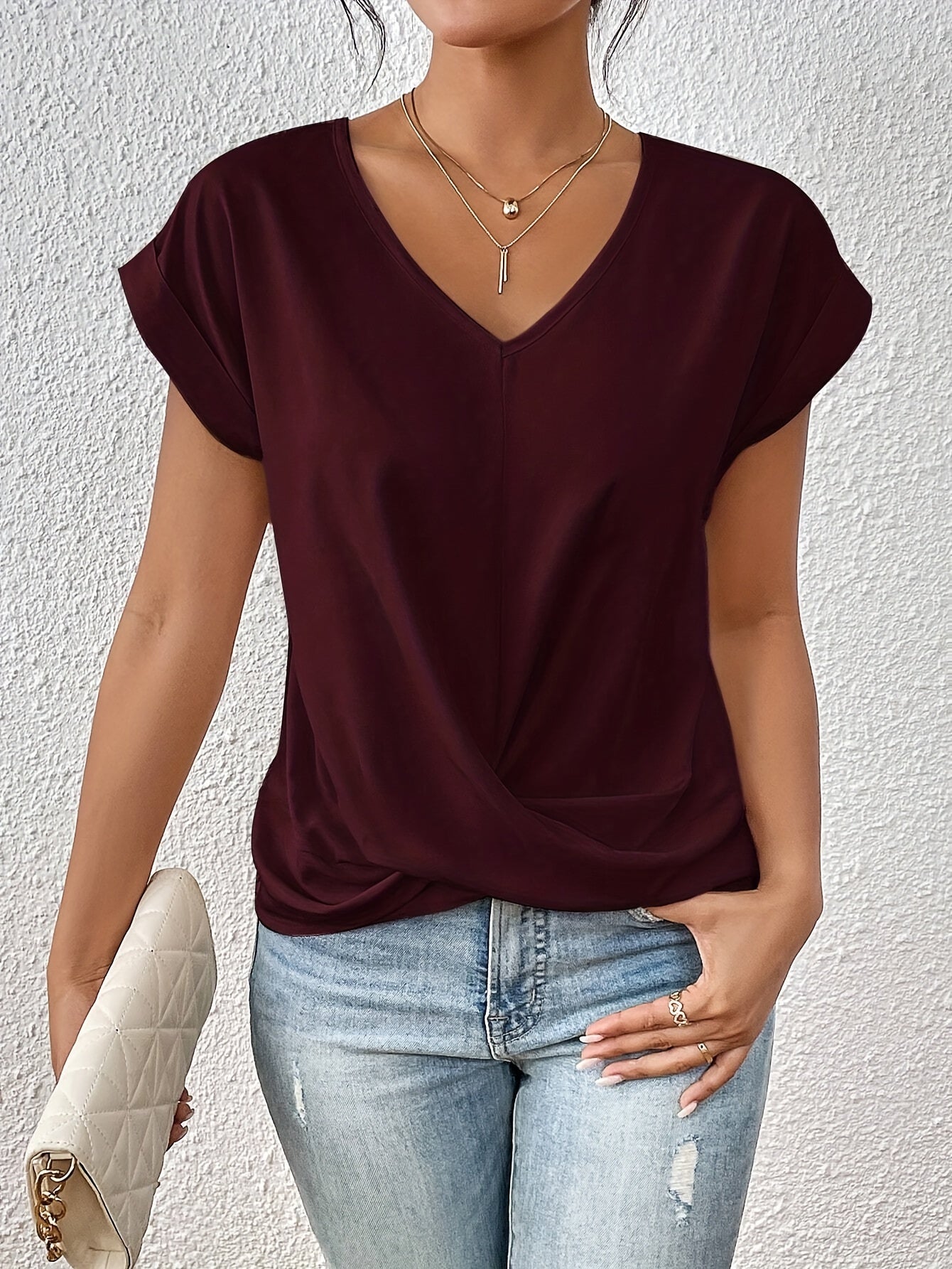 Florence | T-shirt décontracté avec encolure en cœur