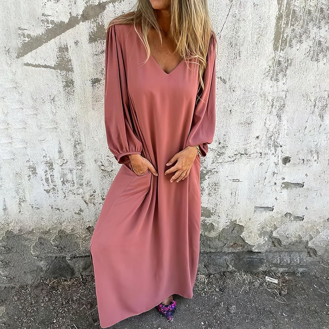 Clara | Robe longue bohème avec poches
