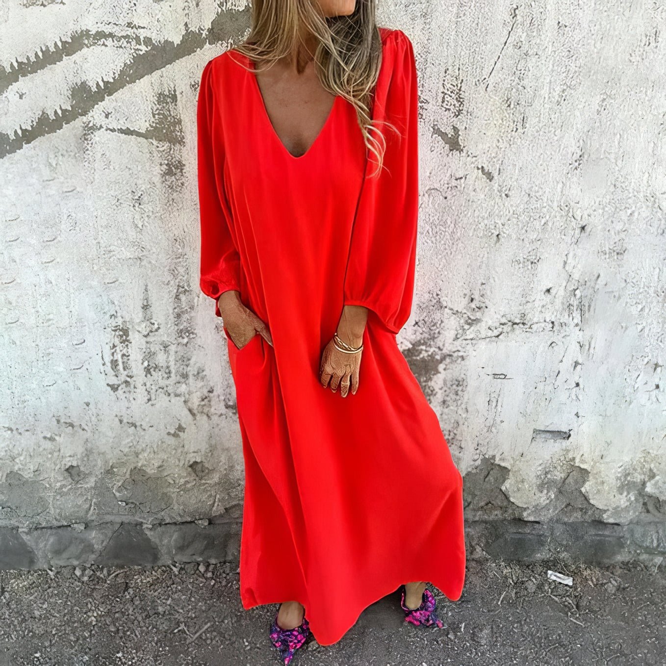 Clara | Robe longue bohème avec poches