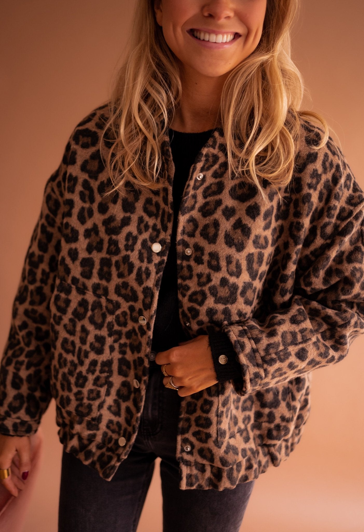 Marine | Veste tendance à imprimé léopard