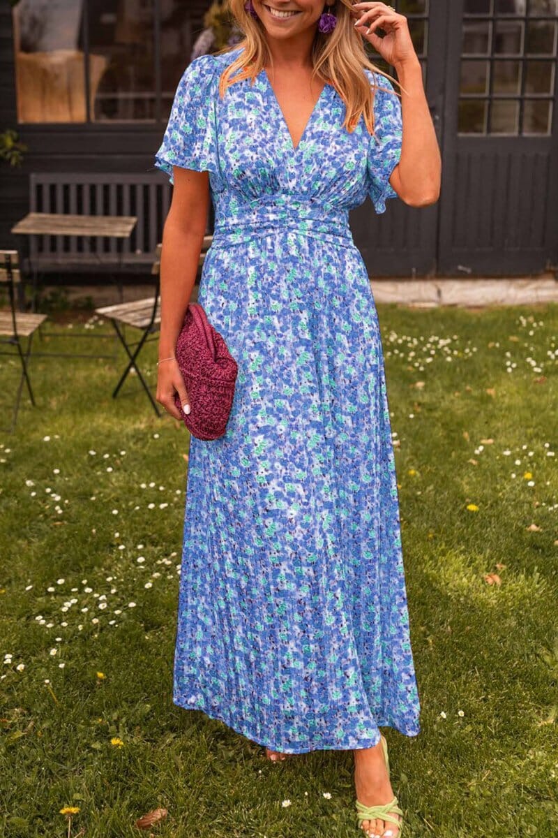 Nadia | Élégante robe longue à col en V