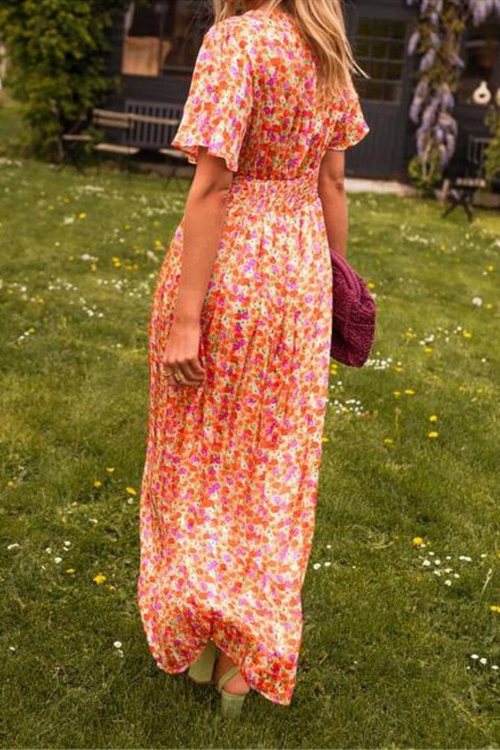 Nadia | Élégante robe longue à col en V